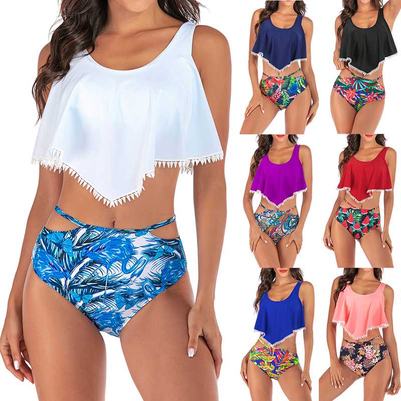 Swimwear Women Sexy Bikini Set Retro Printed High Waist Swimsuit Female Ruffle Push Up Biquini Mujer Tankini Bikinis Beachwear
Swimwear Women Sexy Bikini Set Retro Printed High Waist Swimsuit Female Ruffle Push Up Biquini Mujer Tankini Bikinis Beachwear