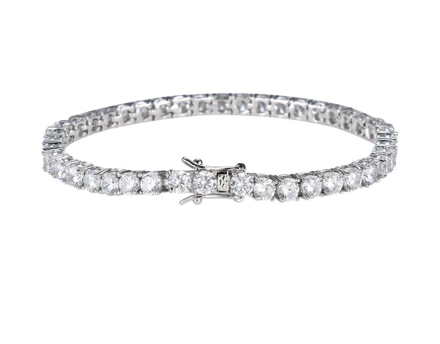 Tennis chain 3mm 4mm 5mm 18K gold silver copper micro inlaid zircon single row Bracelet hip hop rap men039s jewelry accessories