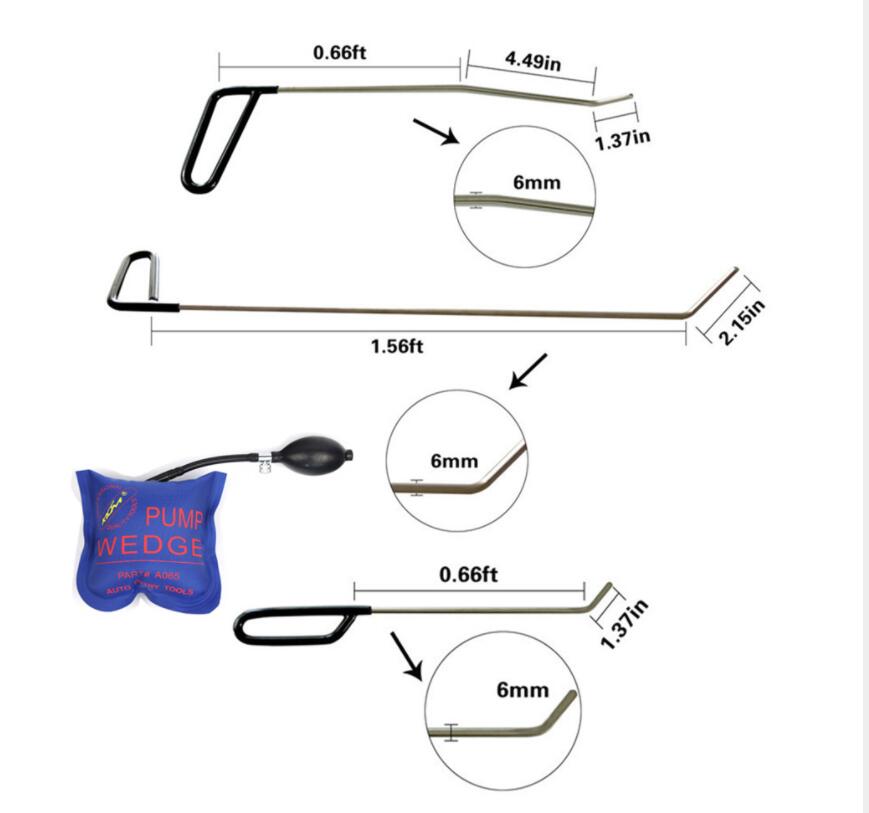 4PCS/LOT PDR Tool Kit - Perfect for Door Dings Hail Repair and Dent Removal Dent Repair Tool Set with pump wedge
4PCS/LOT PDR Tool Kit - Perfect for Door Dings Hail Repair and Dent Removal Dent Repair Tool Set with pump wedge
