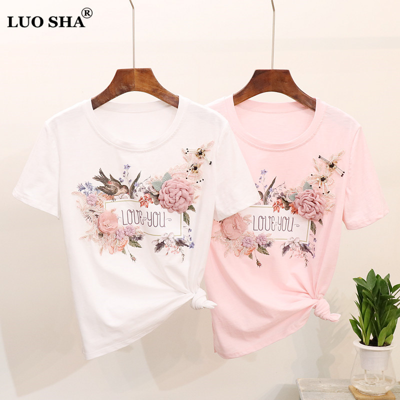 Women 2019 Summer Short Sleeve Embroidery Appliques Beaded Bird 3D Flowers Stylish Tops And Tees Female T Shirts Mujer T200110, Black
Women 2019 Summer Short Sleeve Embroidery Appliques Beaded Bird 3D Flowers Stylish Tops And Tees Female T Shirts Mujer T200110, Black