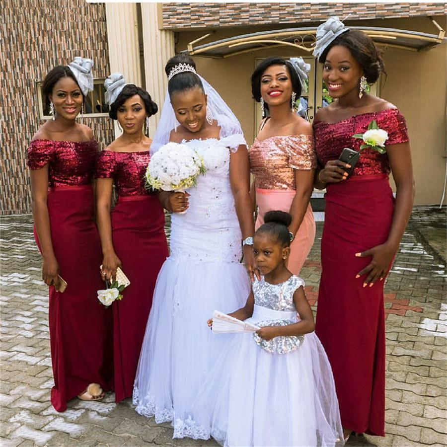 African Bridesmaids Dresses Strapless Quined Bodice Off The Shoulder Mermaid Long Custom Made Wedding Guest Dress
African Bridesmaids Dresses Strapless Quined Bodice Off The Shoulder Mermaid Long Custom Made Wedding Guest Dress