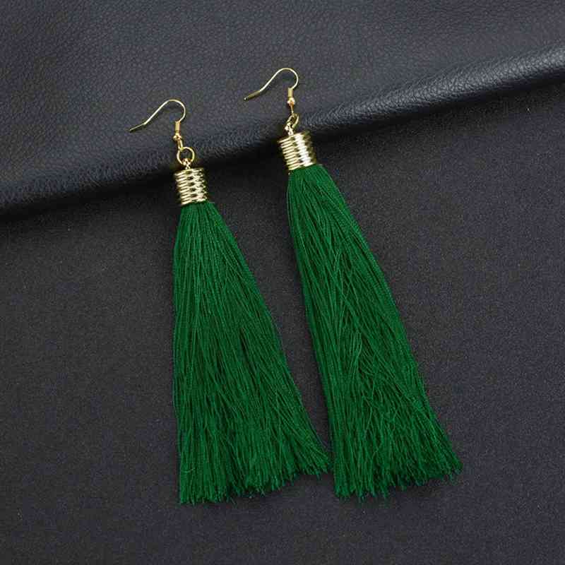 Ladies Long Tassel Earrings Girl Pendant Boho Style Earrings Gold Circle Bohemian Retro Vintage Assorted Variety Mix