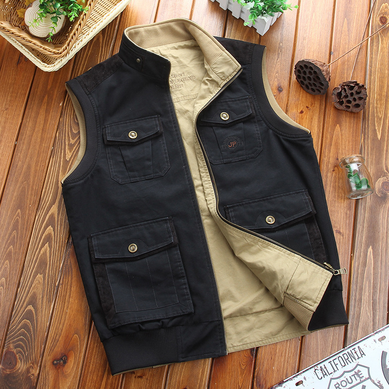 Autumn and Winter Dad Double wear Plus Size 8XL Brand Mens Vests Sleeveless Jacket Waistcoat Coat 100% Cotton AFSJEEP, Army green 
Autumn and Winter Dad Double wear Plus Size 8XL Brand Mens Vests Sleeveless Jacket Waistcoat Coat 100% Cotton AFSJEEP, Army green