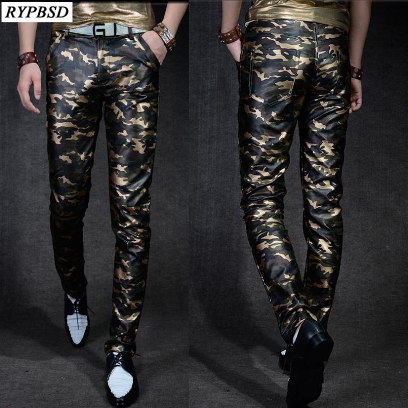 Men 's Leather Trousers Slim Fit Camouflage Pants Men Autumn New Fashion Casual High Quality PU Faux Leather Pants, Army green
Men 's Leather Trousers Slim Fit Camouflage Pants Men Autumn New Fashion Casual High Quality PU Faux Leather Pants, Army green