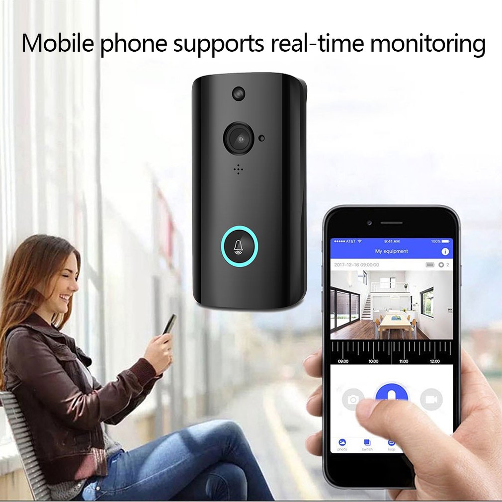 Smart WiFi Video Doorbell Camera IP Door Bell Wireless Home Visual Intercom Chime Night vision APP Control Security Camera
Smart WiFi Video Doorbell Camera IP Door Bell Wireless Home Visual Intercom Chime Night vision APP Control Security Camera