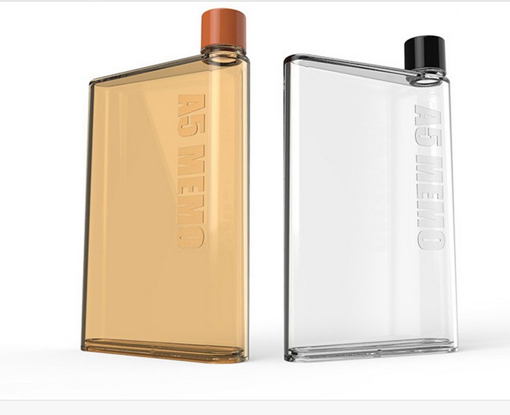A5 A6 Paper Cup Bottles Flat Water Bottle Bpa Free Clear Book Portable Paper Pad Water Bottle Flat Drinks Kettle Notebook