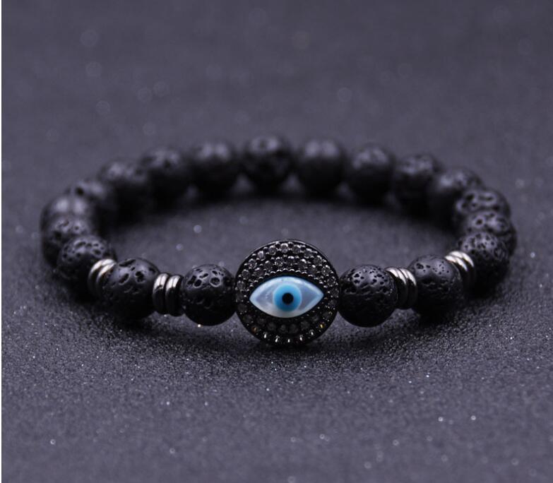Friedman Lava Volcanic Stone Devil's Eye Bracelet Men's and Women's Essential Oil Diffusion Yoga Couple Jewelry Bracelet