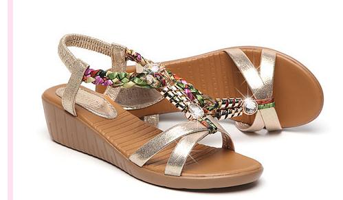 2019 Women's Sandals in Summer with New style Slope heel Middle heel @93, Gold
2019 Women's Sandals in Summer with New style Slope heel Middle heel @93, Gold