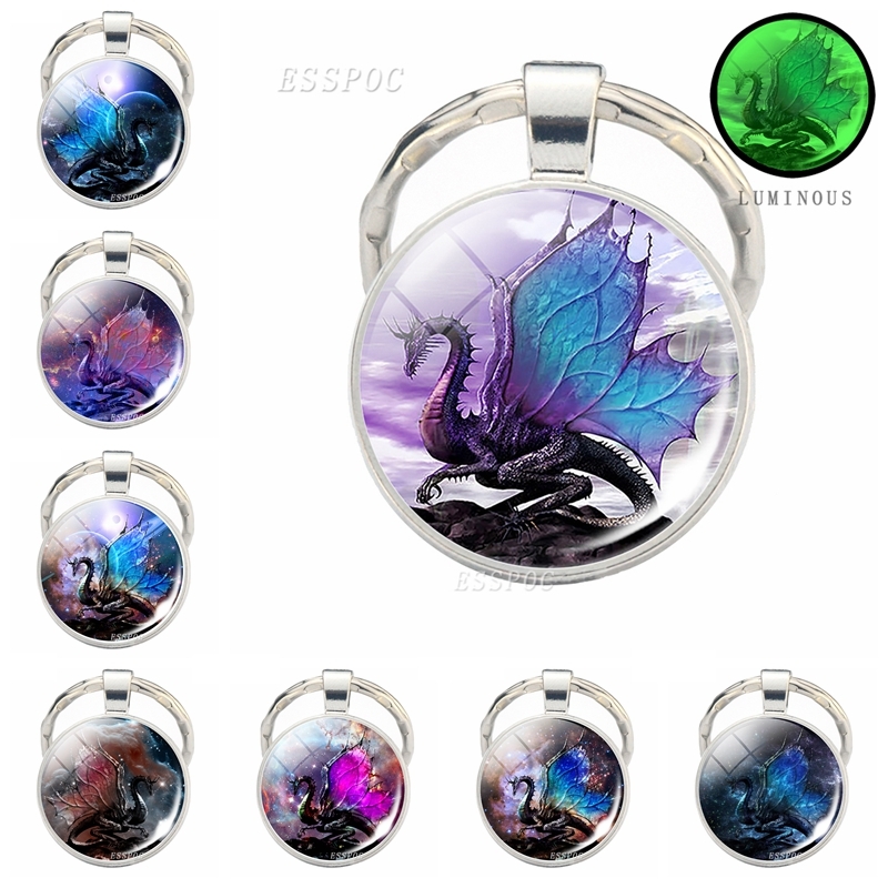 Punk Luminous Pterosaur Keychain Wings of Dragon Photo Glass Cabochon Key Chains Glow in the Dark Dragon Men Women Jewelry Gift
Punk Luminous Pterosaur Keychain Wings of Dragon Photo Glass Cabochon Key Chains Glow in the Dark Dragon Men Women Jewelry Gift