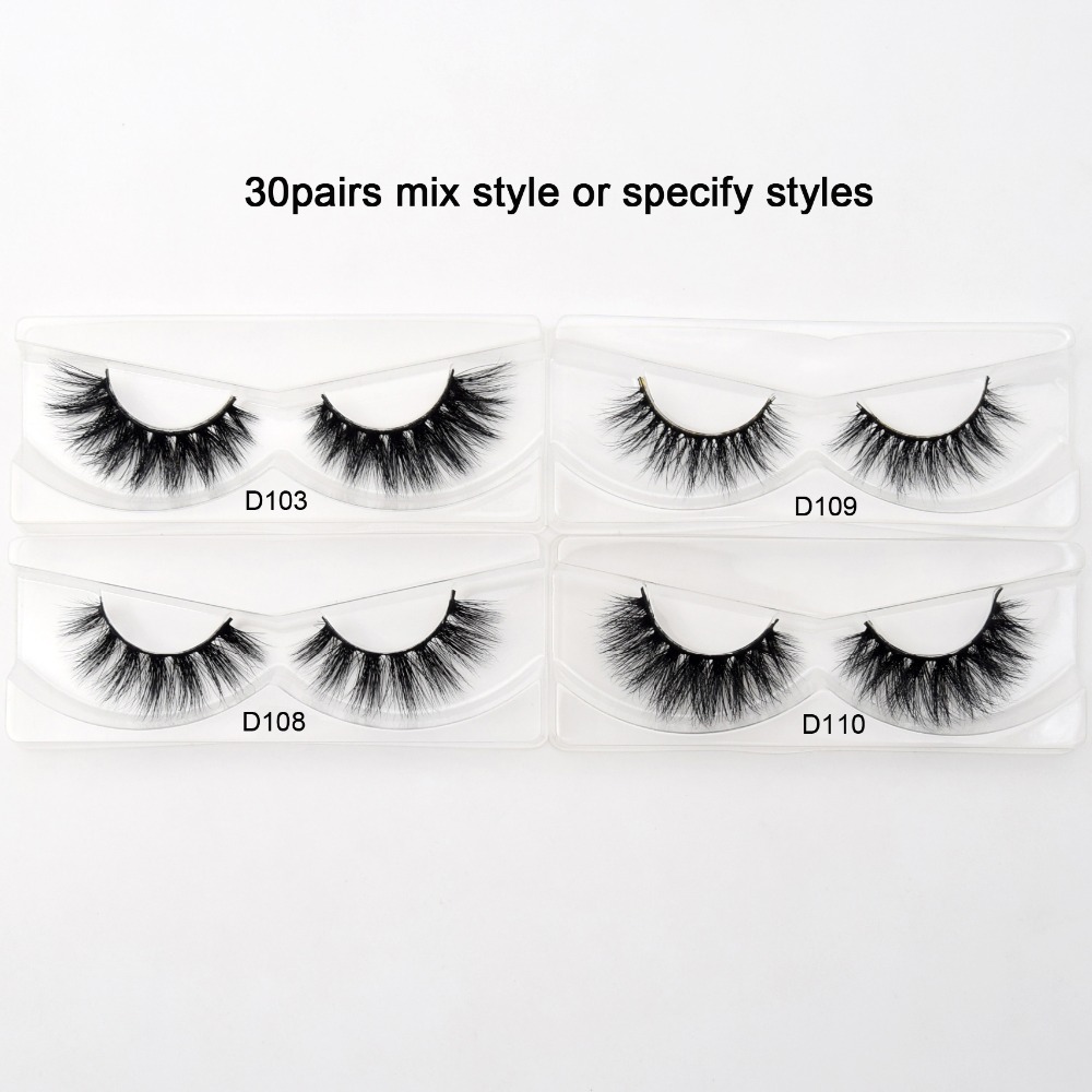 3D Mink Lashes With Tray No Box 30 Pairs Pack Hand Made Full Strip Lashes Mink False Eyelashes Makeup Eyelashes Cilios