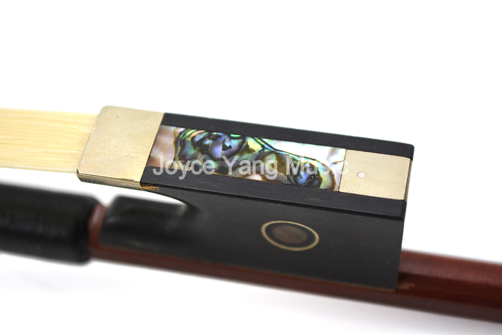 

Violin Bow Fish Eye Shell Inlay Ebony Frog Silver Twined Brazil Wood Horse Hair 1/8 1/4 1/2 3/4 4/4 Free Shipping