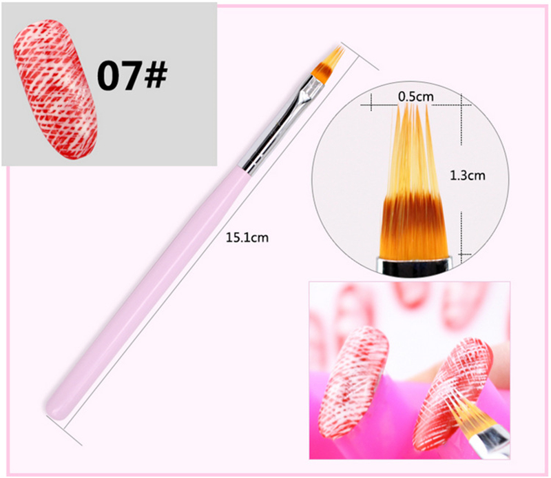 tamax NAB001 8pcs Nail Art Brushes Smile Half Moon Shape DIY PRESS Petal Flower Gradient Fade Color Painting Drawing pen free shipment