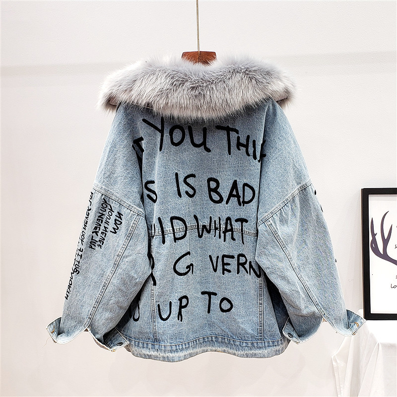 2019 New Fashion Winter Detachable Fur Collar Inner Letter Embroidery Denim Jacket Women Loose Tide Coat Female F330, Bluegreycollar
2019 New Fashion Winter Detachable Fur Collar Inner Letter Embroidery Denim Jacket Women Loose Tide Coat Female F330, Bluegreycollar
