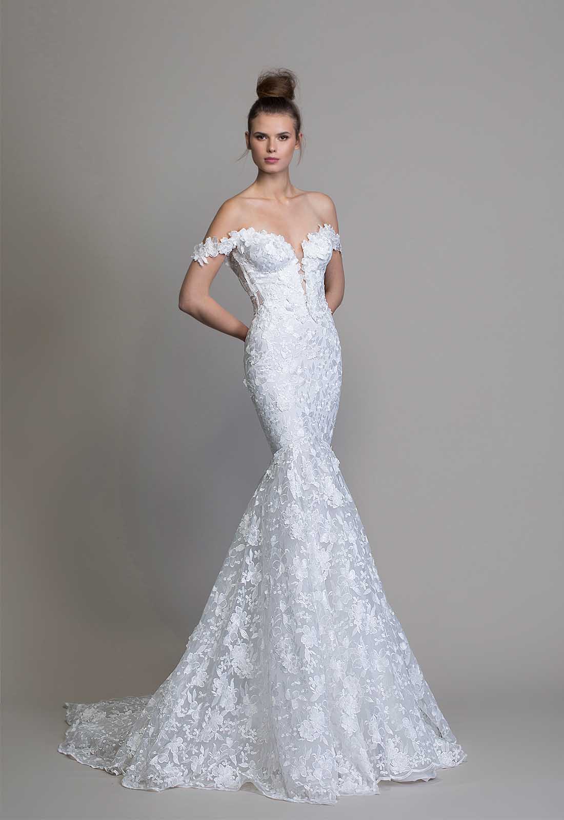 high fashion white mermaid dresses vestidos de novia lace backless bridal pnina tornai off shoulder beach wedding gowns