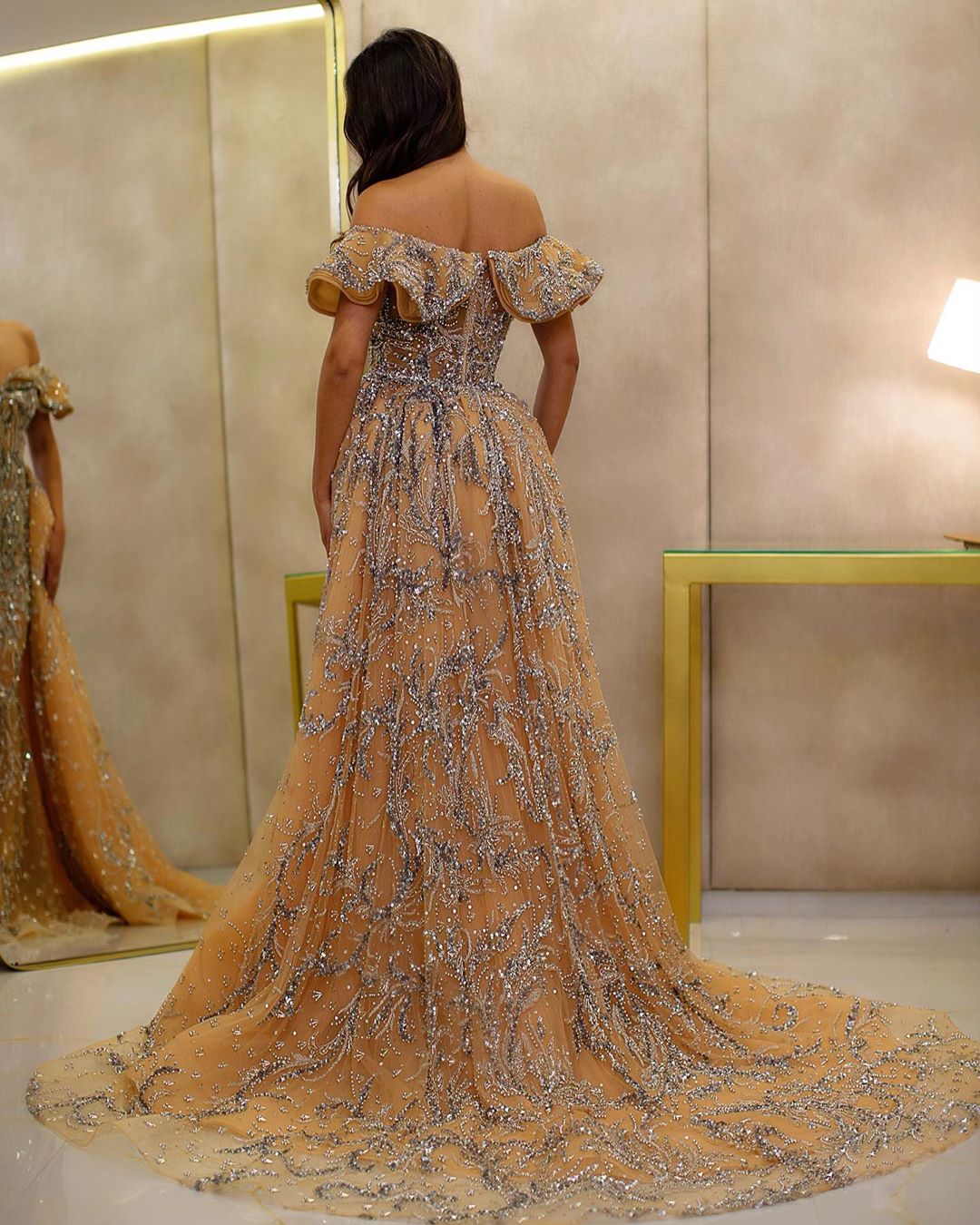arabic aso ebi gold luxurious sparkly evening dresses beaded crystals prom dresses mermaid formal party second reception gowns zj554