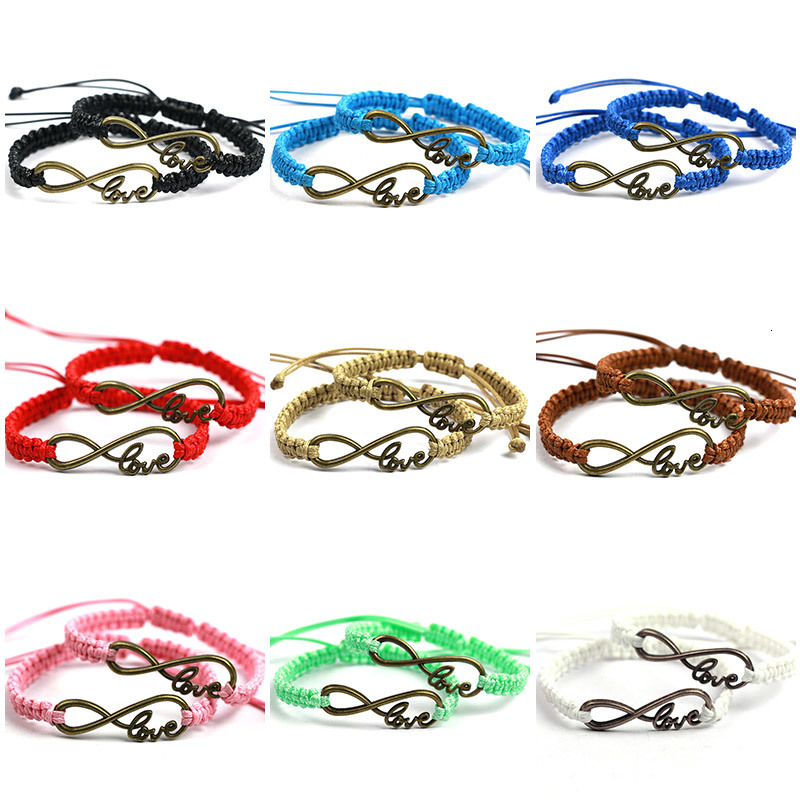 2pcs/pair Couple Bracelets Same Color Cord With Antique Bronze Love Rope Chains Lovers Gift Handmade Charm Bracelet Accessories
2pcs/pair Couple Bracelets Same Color Cord With Antique Bronze Love Rope Chains Lovers Gift Handmade Charm Bracelet Accessories