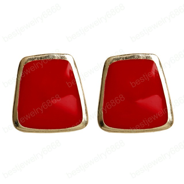 5Colors Black/White Enamel Korean Stud Earrings For Women 2020 New Fashion Jewlery Simple Female Earring