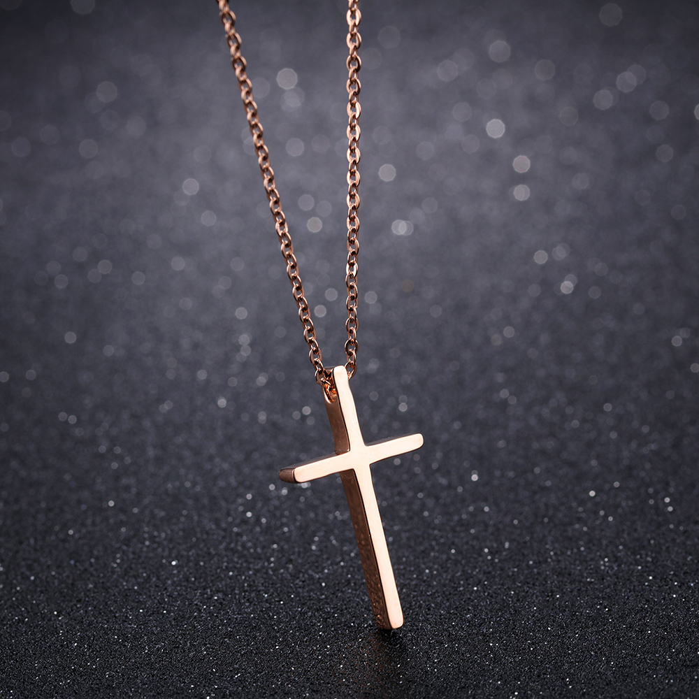 Can Lettering Cross Pendants Necklace Jewelry Stainless Steel Gold Plated Men Women Lover Gift Religious Jewelry