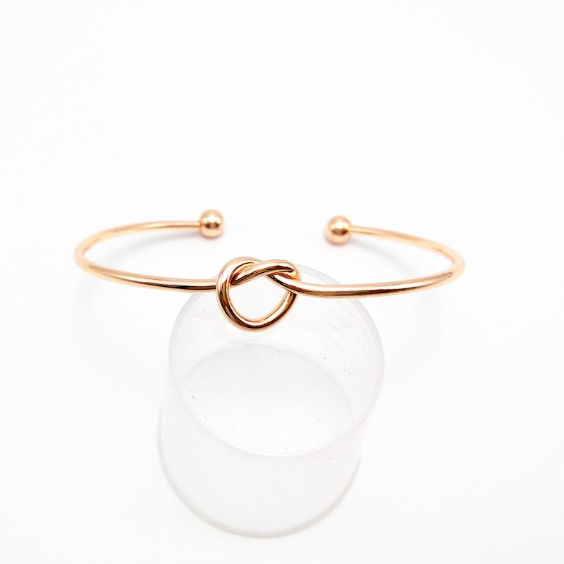 Bangle Bracelet Jewelry New Fashion Gold Silver Rose Gold Black Color Zinc Alloy Brief Knot Heart Women Girl Bangle Jewelry