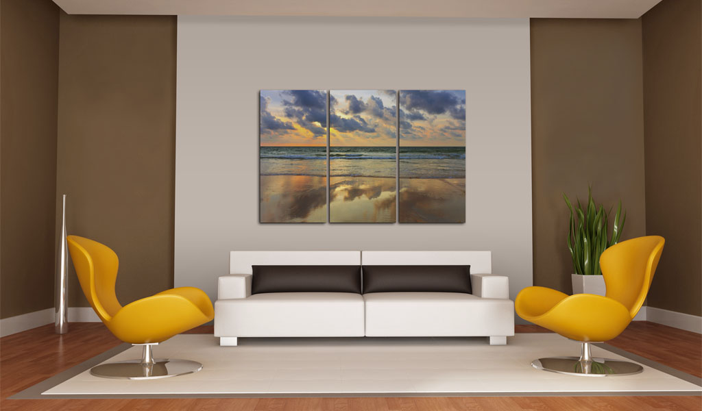 5 Panel Modern Printed Sea Wave Landscape Painting Picture Canvas Art Seascape Painting for Living Room No Frame No Frame Gift Oil Picture P