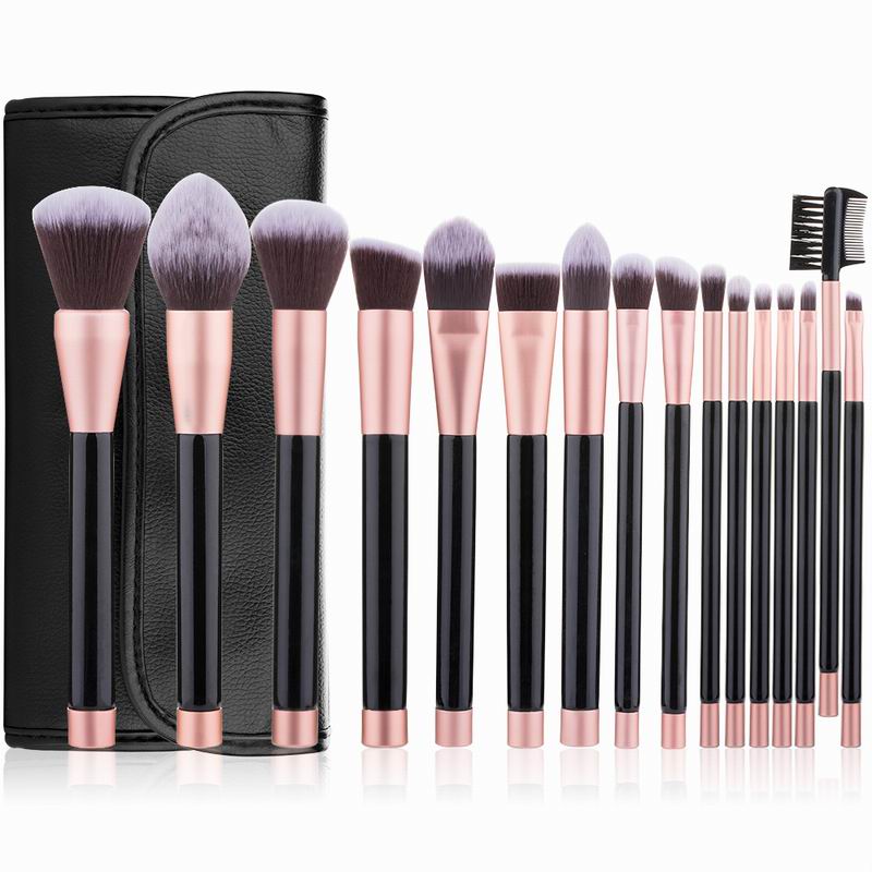 Professional 16pcs Makeup Brushes Set Soft Hair wood Handle Lips Make up Brush for Blender Kabuki Eyebrow Comb Eyeshadow Kit Tool with Bag