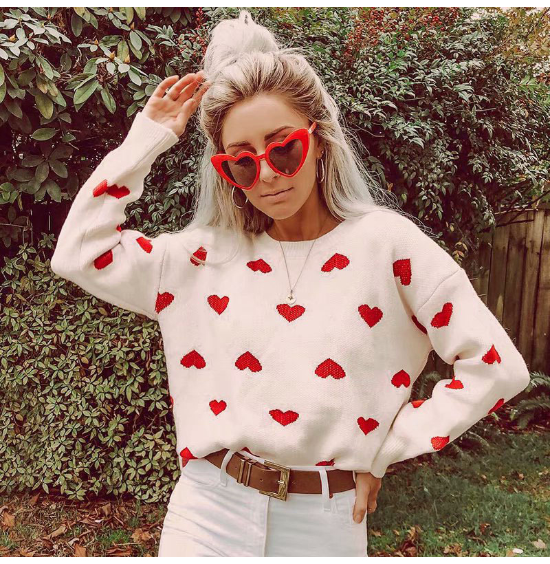 2020 Red Long Sleeve Sweater Tops Women Autumn Winter Chenille Long Sleeve Loose Red Knit Pullovers Fashion Heart Print Clothing Leisure, Same as picture
2020 Red Long Sleeve Sweater Tops Women Autumn Winter Chenille Long Sleeve Loose Red Knit Pullovers Fashion Heart Print Clothing Leisure, Same as picture