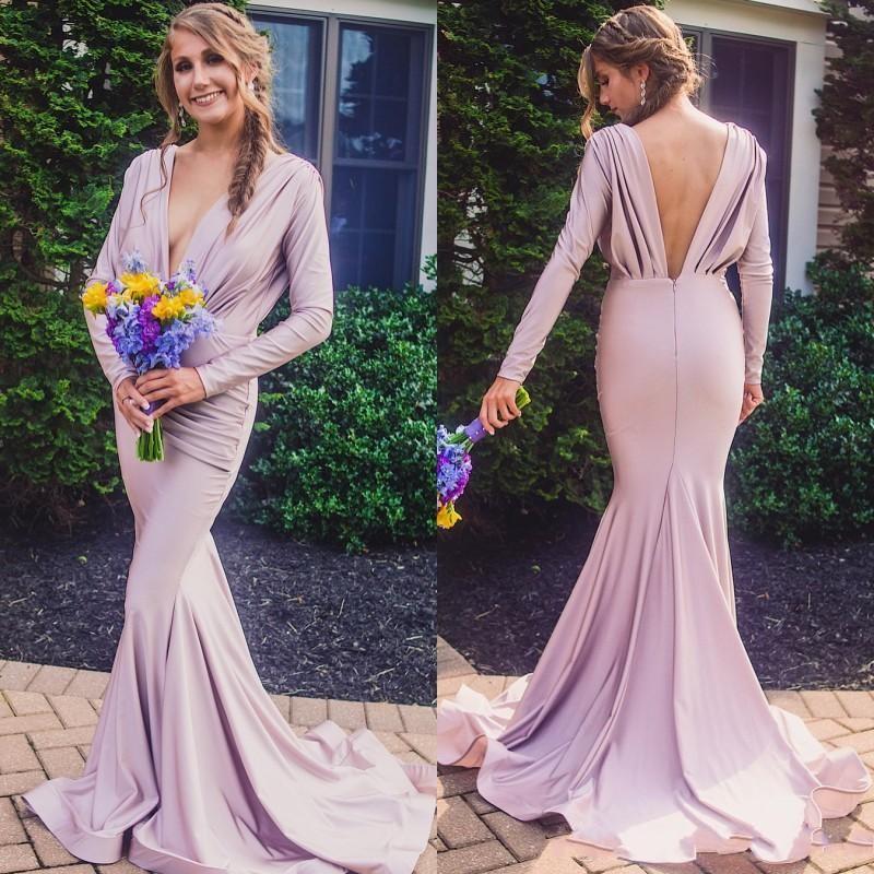 Elegant Lavender Mermaid Prom Dress Deep V-Neck Long Sleeve Backless Evening Gowns Formal Party Dresses, Daffodil
Elegant Lavender Mermaid Prom Dress Deep V-Neck Long Sleeve Backless Evening Gowns Formal Party Dresses, Daffodil