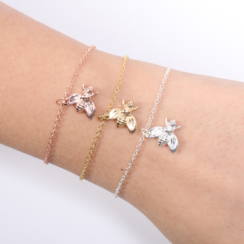 10PCS Tiny Honeybee Bracelet Bumble Queen Honey Bee Wasp Bracelet Insect Animal Fly Bird Bumblebee Honeycomb Beehive Bracelets Bangles