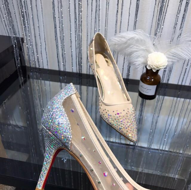2021 spring summer elegant styles women shoes rhinestone high heels crystals pointed toe mesh pumps woman red sole wedding shoe, Black
2021 spring summer elegant styles women shoes rhinestone high heels crystals pointed toe mesh pumps woman red sole wedding shoe, Black