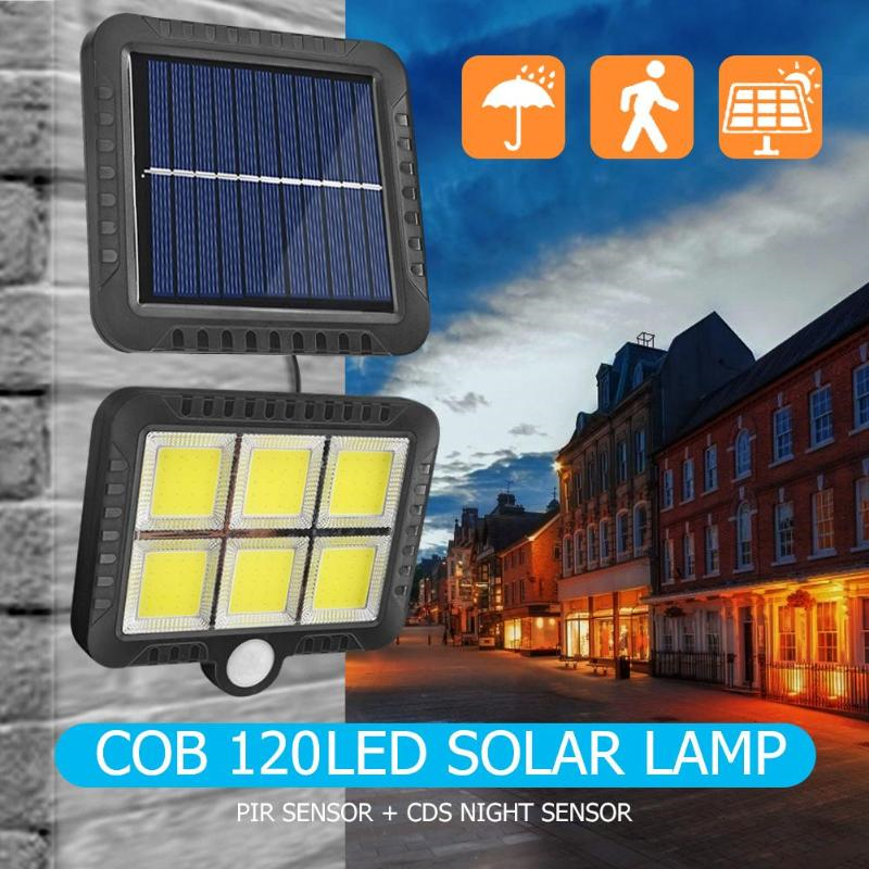 COB 120 LED solar lamp Motion Sensor Waterproof Road garden light street lamp Stand Outdoor Night Lighting