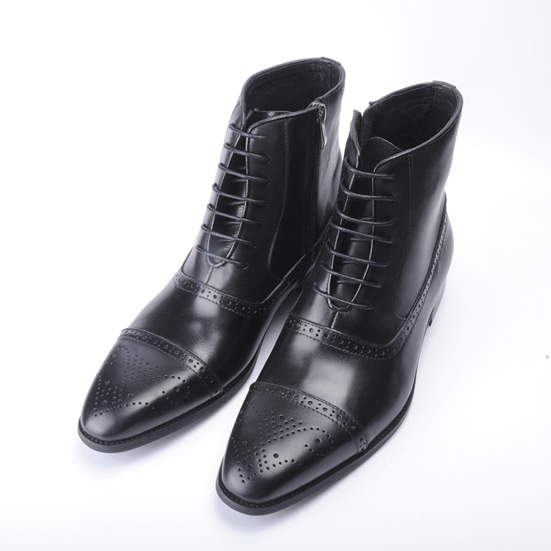 Hot Sale-nkle Boots Men Side Zipper High Quality Elegant Decent Mens Dress Boots Botte Homme