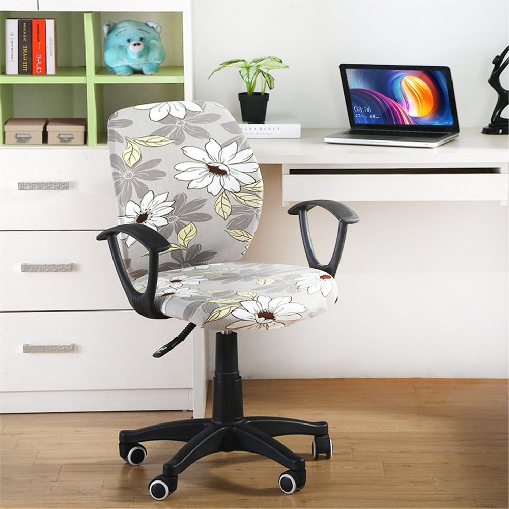 Universal Elastic Spandex Fabric Split Chair Back Cover+Seat Cover Anti-dirty Office Computer Chair Cover Stretch Case