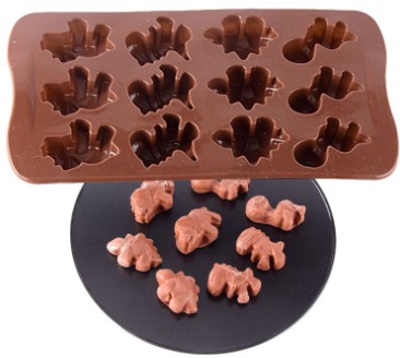 12 cavities dinosaurs shaped Hard Polycarbonate Chocolate Mould PC Candy Pasta Tool Injection PC Cake Mold