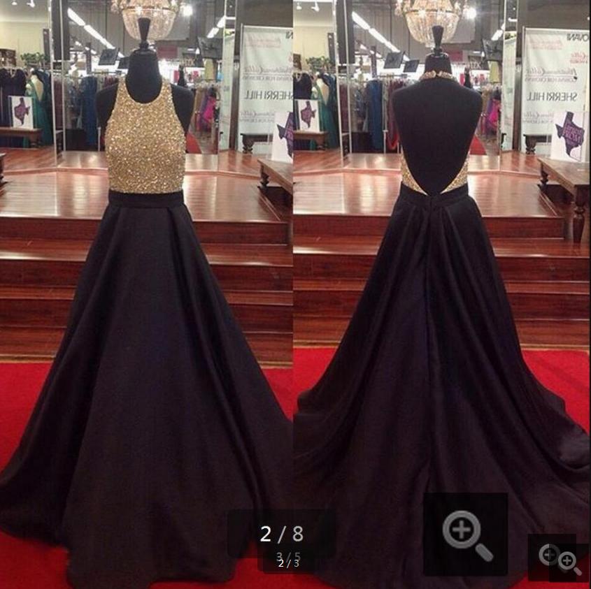 2019 attractive black long a line beading Prom Dresses backless sexy halter Neck sleeveless evening party prom gowns best selling, Daffodil
2019 attractive black long a line beading Prom Dresses backless sexy halter Neck sleeveless evening party prom gowns best selling, Daffodil