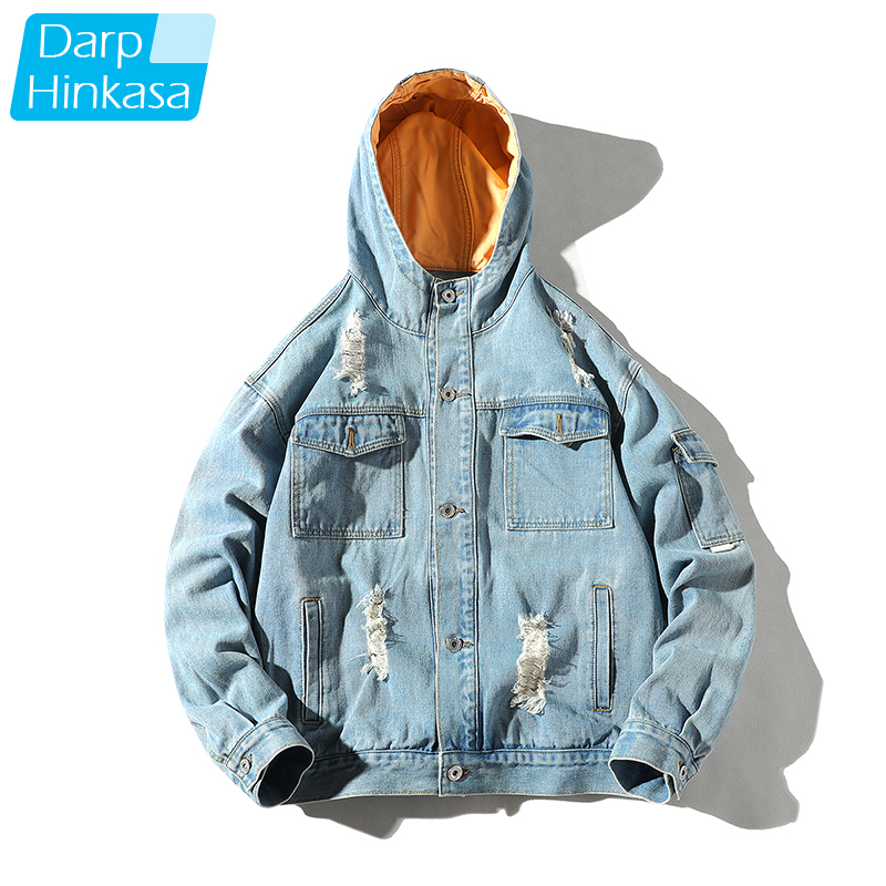 DARPHINKASA Men Hooded Jacket Hip Hop Stitching Hole Jacket Men Embroidery Print Street Clothing High Quality 5XL, Blue
DARPHINKASA Men Hooded Jacket Hip Hop Stitching Hole Jacket Men Embroidery Print Street Clothing High Quality 5XL, Blue