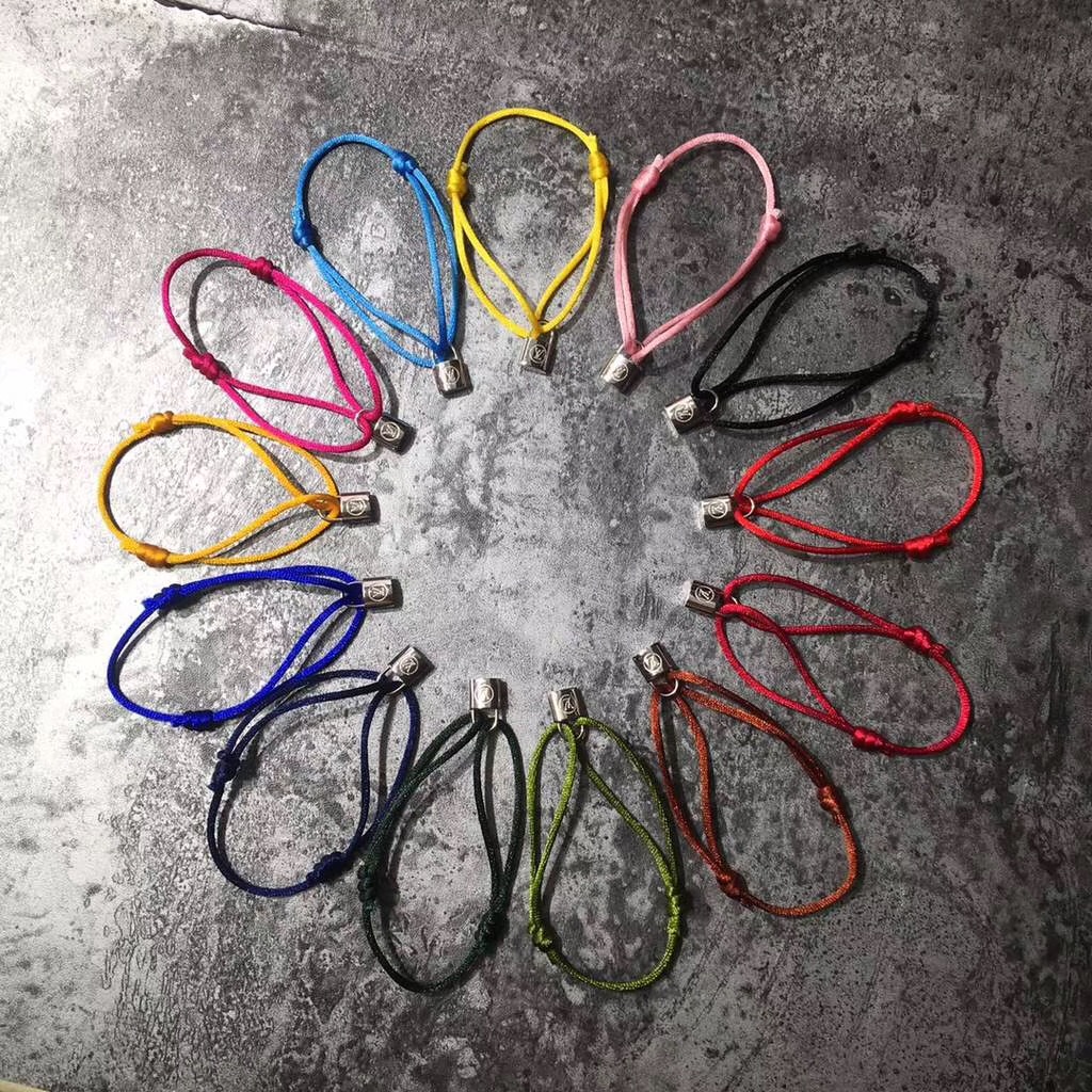 Women and man Handmade Rope with silver lock Bracelet Charm Titanium Stainless Steel many colors rope jewelry free shipping