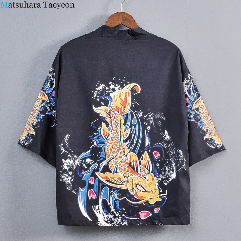 Trend Kimono Koi Fish Jacket Men Print Harajuku 2020 Hip Hop Japan Style Youthful Vitalify Jacket Summer Thin Loose Kimono
Trend Kimono Koi Fish Jacket Men Print Harajuku 2020 Hip Hop Japan Style Youthful Vitalify Jacket Summer Thin Loose Kimono