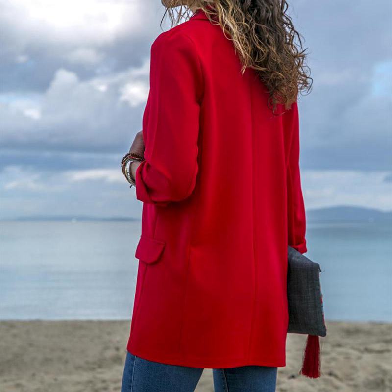 Solid Blazer Jackets for Women Fashion Long Sleeve Office Ladies Blazer 2019 Spring Work Style Suit Outerwear Jacket Coats