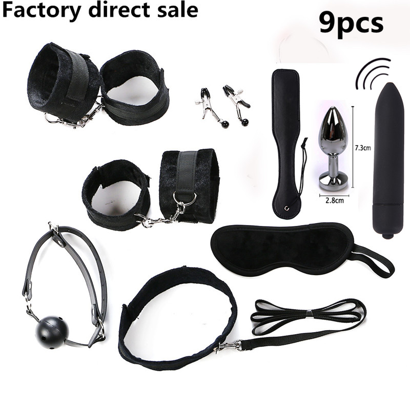 Fetish BDSM Sex Bondage Restraint Kit Games Erotic Accessories for Couples Mask, Collar Mouth Gag Handcuffs Sex Toys