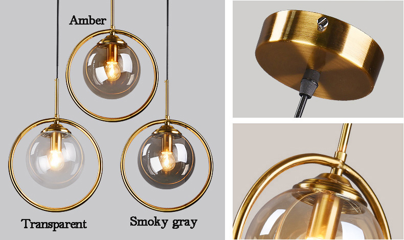 LED Pendant Lights Glass Ball Light Simple Indoor Lighting Office Study Lamp Chandelier Round Lamps Creativity