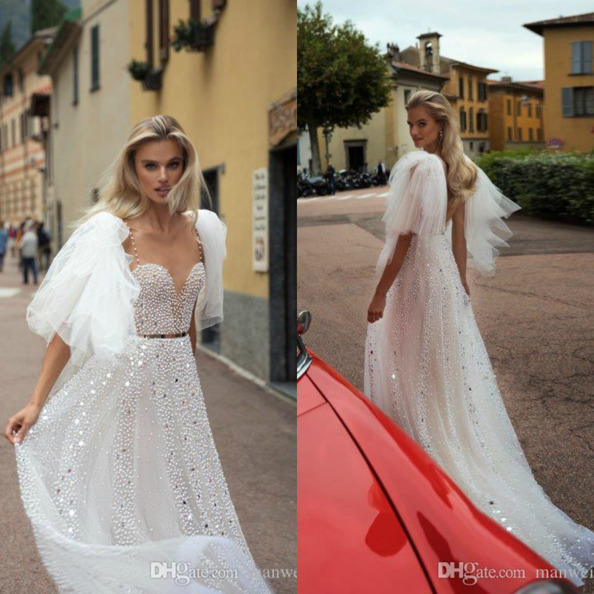 Julie Vino 2020 Sexy Wedding Dresses With Wrap Lace Tulle Sequined Sweep Train Beach Boho Bridal Gowns Backless Vestido De Novia, Light sky blue
Julie Vino 2020 Sexy Wedding Dresses With Wrap Lace Tulle Sequined Sweep Train Beach Boho Bridal Gowns Backless Vestido De Novia, Light sky blue