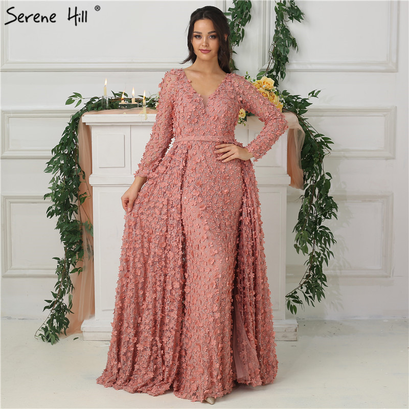 New Blush Pink Long Sleeves Evening Dresses 2019 A-Line Handmade Flowers Pearls Fashion Evening Gowns Real Photo LA6650
New Blush Pink Long Sleeves Evening Dresses 2019 A-Line Handmade Flowers Pearls Fashion Evening Gowns Real Photo LA6650
