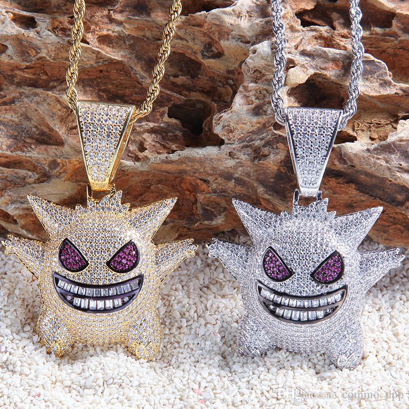 Mens Hip Hop Game Elf Gengar Pendant Necklaces Bling Iced Out Cubic Zirconia Cz Stone Charm With Gold Silver Chains For Women Jewelry
Mens Hip Hop Game Elf Gengar Pendant Necklaces Bling Iced Out Cubic Zirconia Cz Stone Charm With Gold Silver Chains For Women Jewelry
