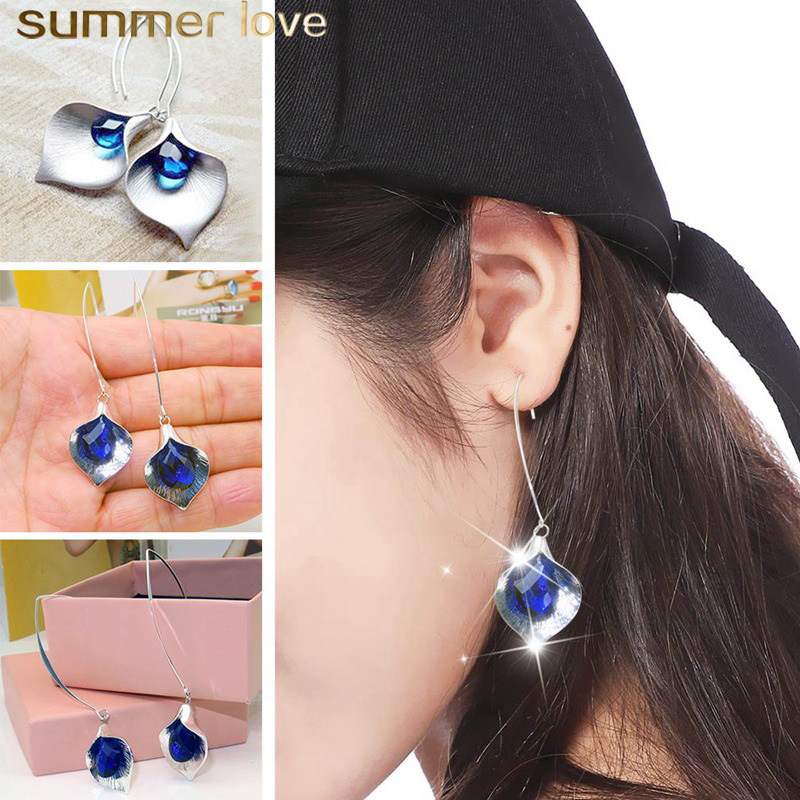 2019 New Arrival Fashion Creative Orchid Long Blue Crystal Dangle Earrings Long Section Jewelry For Women Valentine's Day Jewelry Gift
2019 New Arrival Fashion Creative Orchid Long Blue Crystal Dangle Earrings Long Section Jewelry For Women Valentine's Day Jewelry Gift
