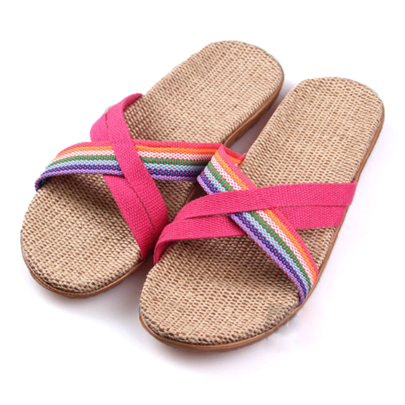 Women's Linen Slippers Fashion New Home Rainbow Striped Flax Slides Comfort Soft EVA Flip Flops Couples Leisure Sandals Shoes
Women's Linen Slippers Fashion New Home Rainbow Striped Flax Slides Comfort Soft EVA Flip Flops Couples Leisure Sandals Shoes