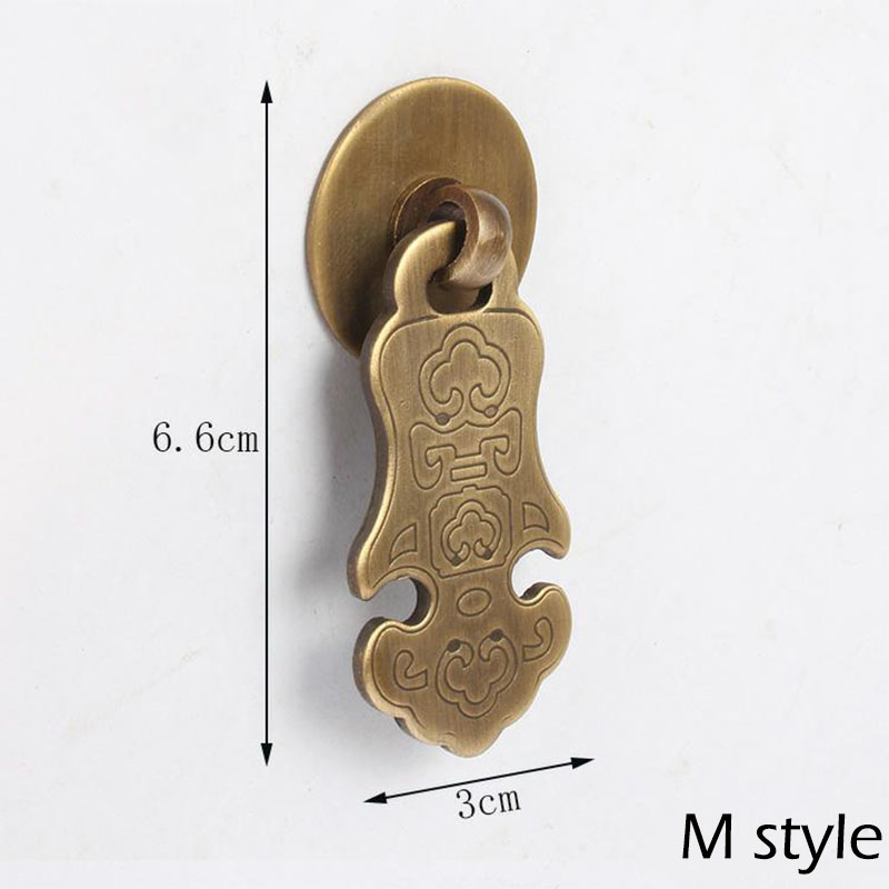 S style Chinese antique simple drawer knob furniture door handle hardware Classical wardrobe cabinet shoe closet cone vintage pull ring