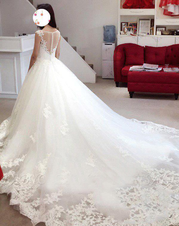 Elegant White Wedding Dresses A Line Appliques Lace Bohemian Country Garden Church Formal Bride Bridal Gowns Custom Made Plus Size