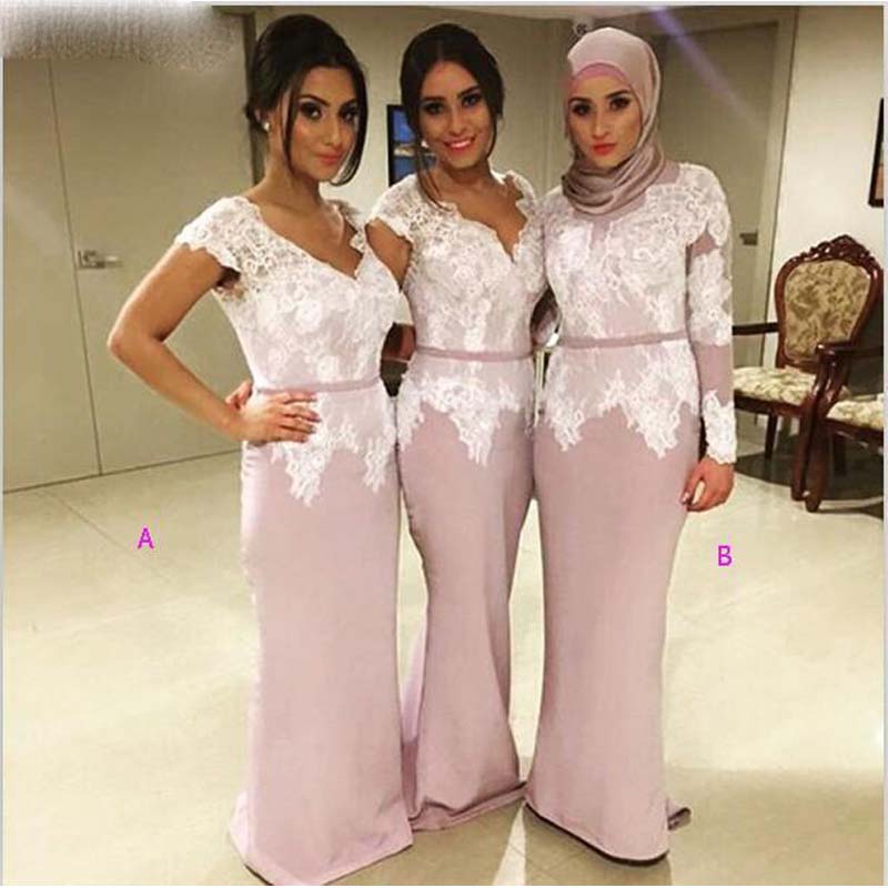 V Neck Lace Appliques Prom Dresses Cap Sleeves Muslim Mermaid Vestido Formal Evening Party Dresses, Pink
V Neck Lace Appliques Prom Dresses Cap Sleeves Muslim Mermaid Vestido Formal Evening Party Dresses, Pink
