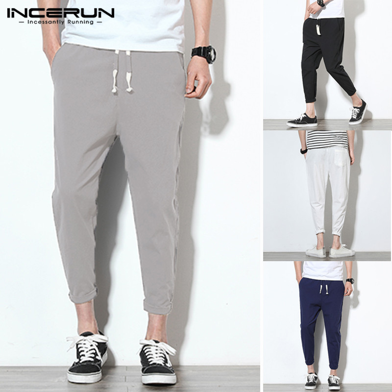 INCERUN Men Pure Color Elastic Waist Drawstring Straight Pants Fashion Comfort Cotton Summer Mens Casual Pencil Trousers Joggers, Black
INCERUN Men Pure Color Elastic Waist Drawstring Straight Pants Fashion Comfort Cotton Summer Mens Casual Pencil Trousers Joggers, Black