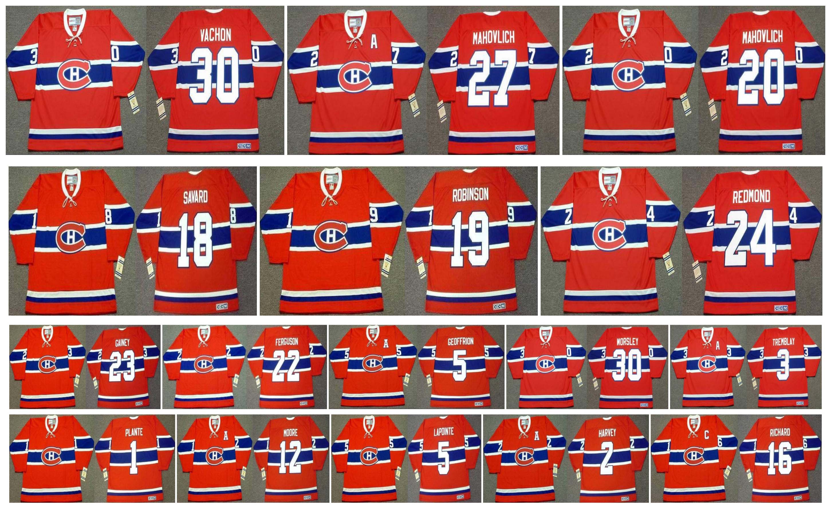 Vintage Montreal Canadiens Jersey 24 Chris Chelios 22 JOHN FERGUSON 30 GUMP WORSLEY 5 Bernie Geoffrion 3 TREMBLAY 18 Serge Savard CCM Hockey, As pic
Vintage Montreal Canadiens Jersey 24 Chris Chelios 22 JOHN FERGUSON 30 GUMP WORSLEY 5 Bernie Geoffrion 3 TREMBLAY 18 Serge Savard CCM Hockey, As pic